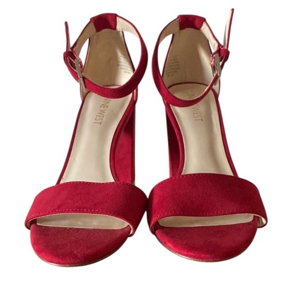 Nine West Red Ankle-Strap Heels - Picture 1 of 8